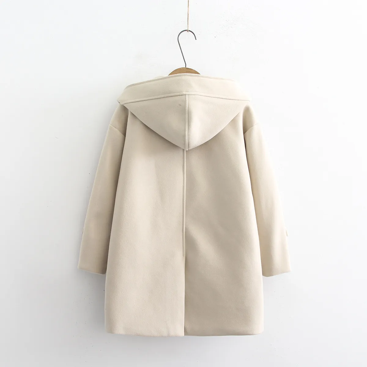 Long Womens Winter Coat - Hooded Wool Blend Dress Coat