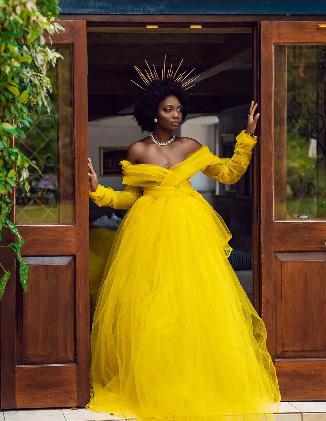 Yellow Gown See Thru Night