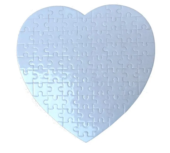 Chaudhome6 Sublimation Blank Heart Puzzles DIY Puzzle Papiers Produits Coeurs Love Shape Transfert Transfert Imprimer Imprimerie Consommables enfants Jouets
