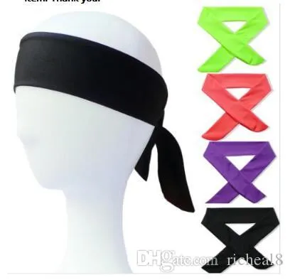wholesale choose colors in remarks smal new TIE BACK HEADBANDS Sweatband Moisure Wicking Workout Excercise Sport Band 