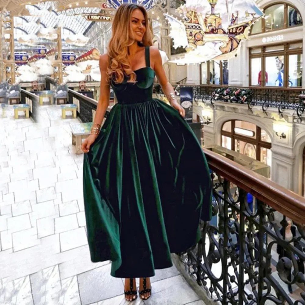 Green velvet homecoming dress sale