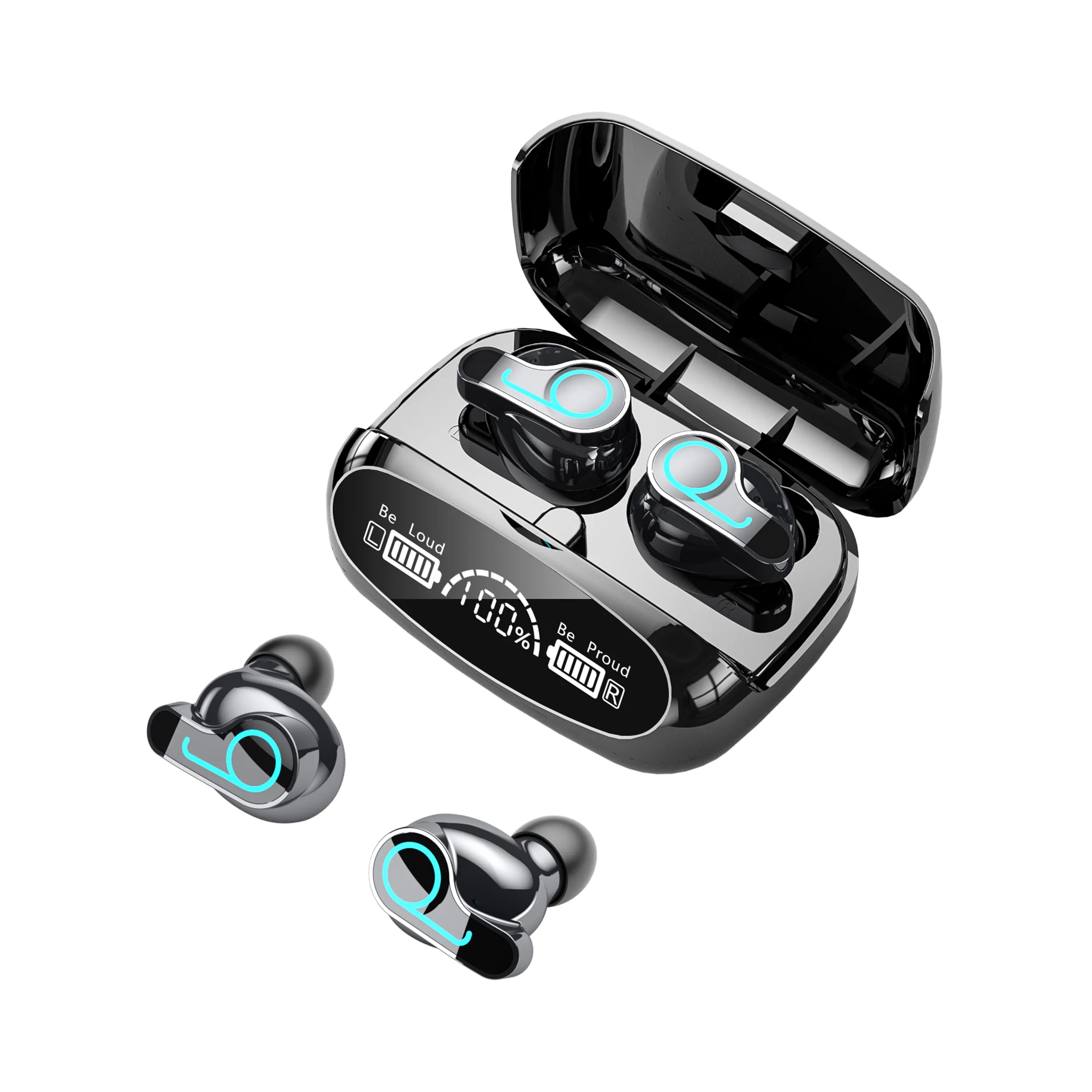 Écouteurs intra-auriculaires sans fil TWS M32-B, double oreillettes, commande tactile, affichage LED, avec Microphone, batterie externe