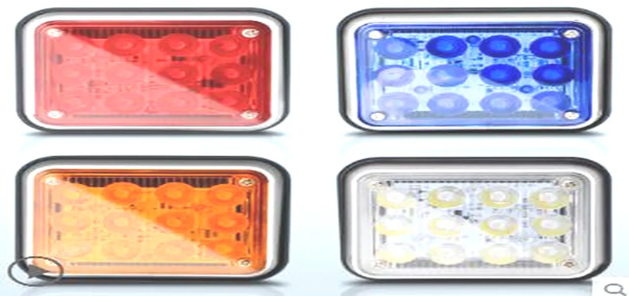 2st CAR-ytmontering LED-strobe Varningslampa, Polis Ambulans Brand Nödlampor, 12V / 24V, Vattentät