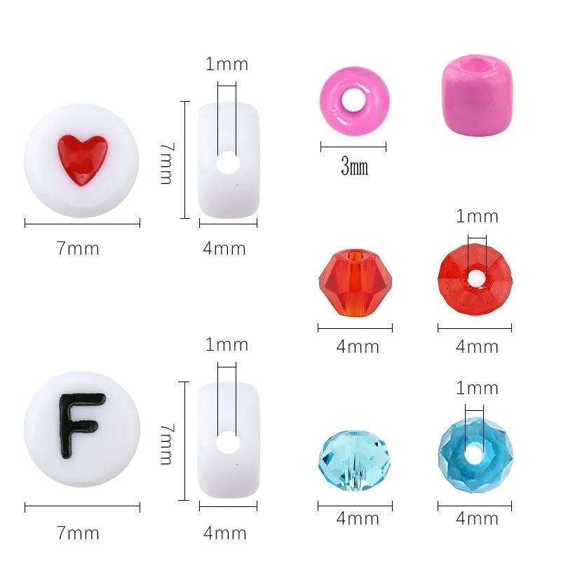 3mm/4mm Set Glassamen Acryl Buchstabenperlen passen DIY Schmuckherstellung Armband Halskette Zubehör 5000 Stück/Box Y200730