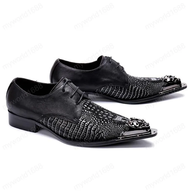 半分の値段販売 豪華な尖ったつま先の男の手作りフォーマルドレスローファー本革のアリゲーターメンズの結婚式のパーティーダービーシューズを 096 大放出セール Kyoderdesign Com