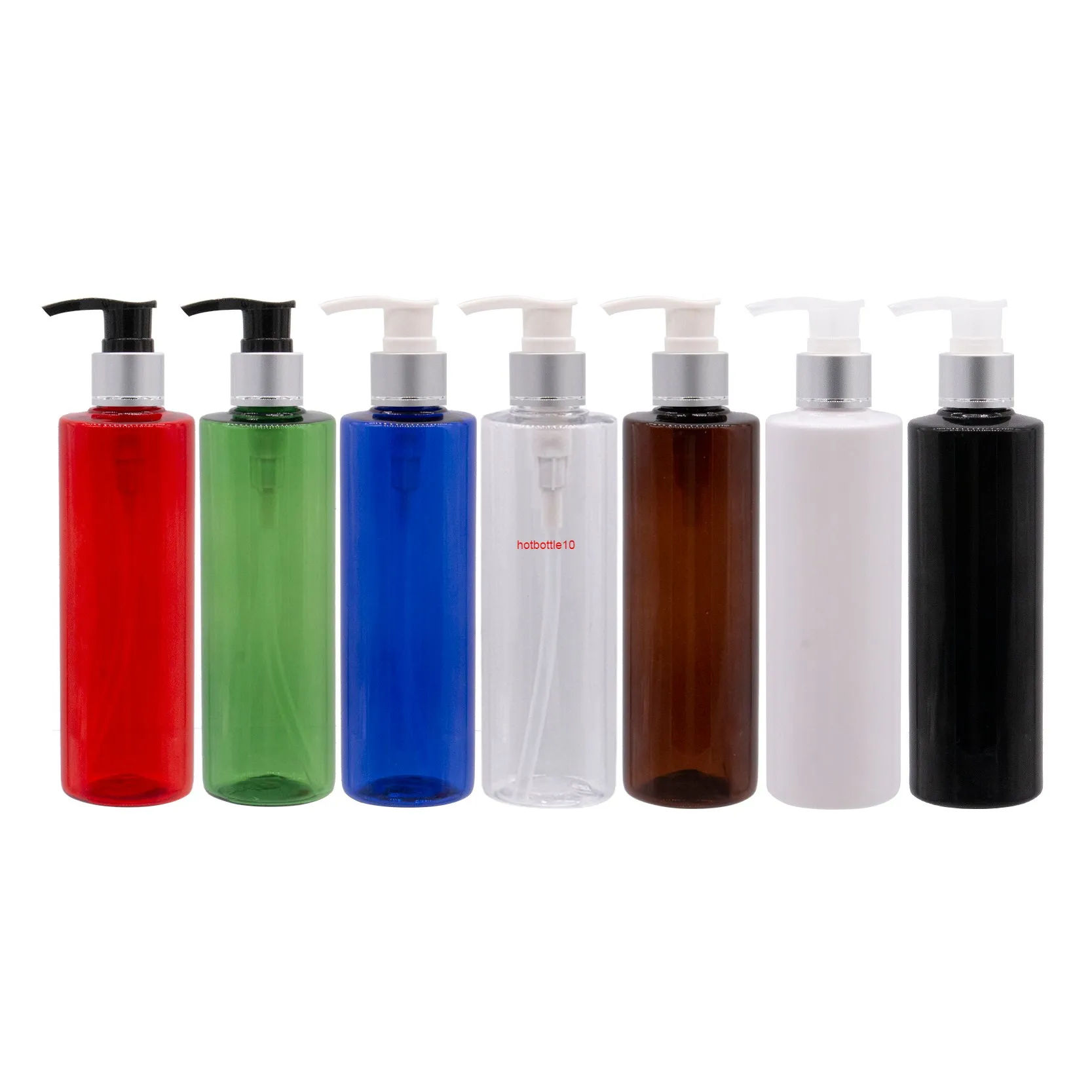Collare d'argento pompa per lozione bottiglia cosmetica bottiglie di shampoo vuote contenitore di plastica per crema, sapone liquido, cura personale spedizione
