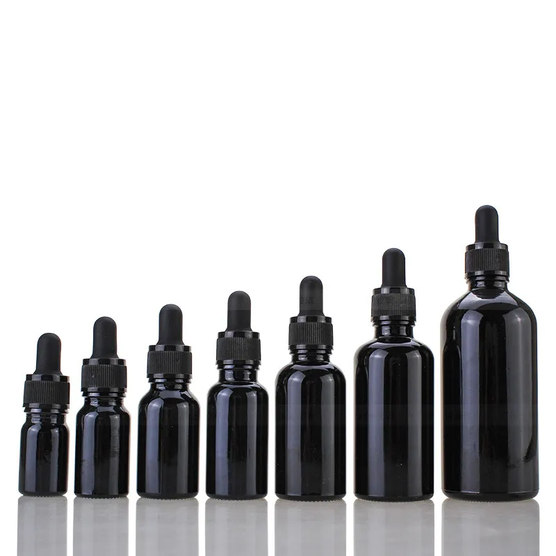 セルムオイルパッケージブラックガラスドロッパーボトル5ml 10ml 15ml 20ml 30ml 50ml 100mlガラスドロッパー香水ボトル