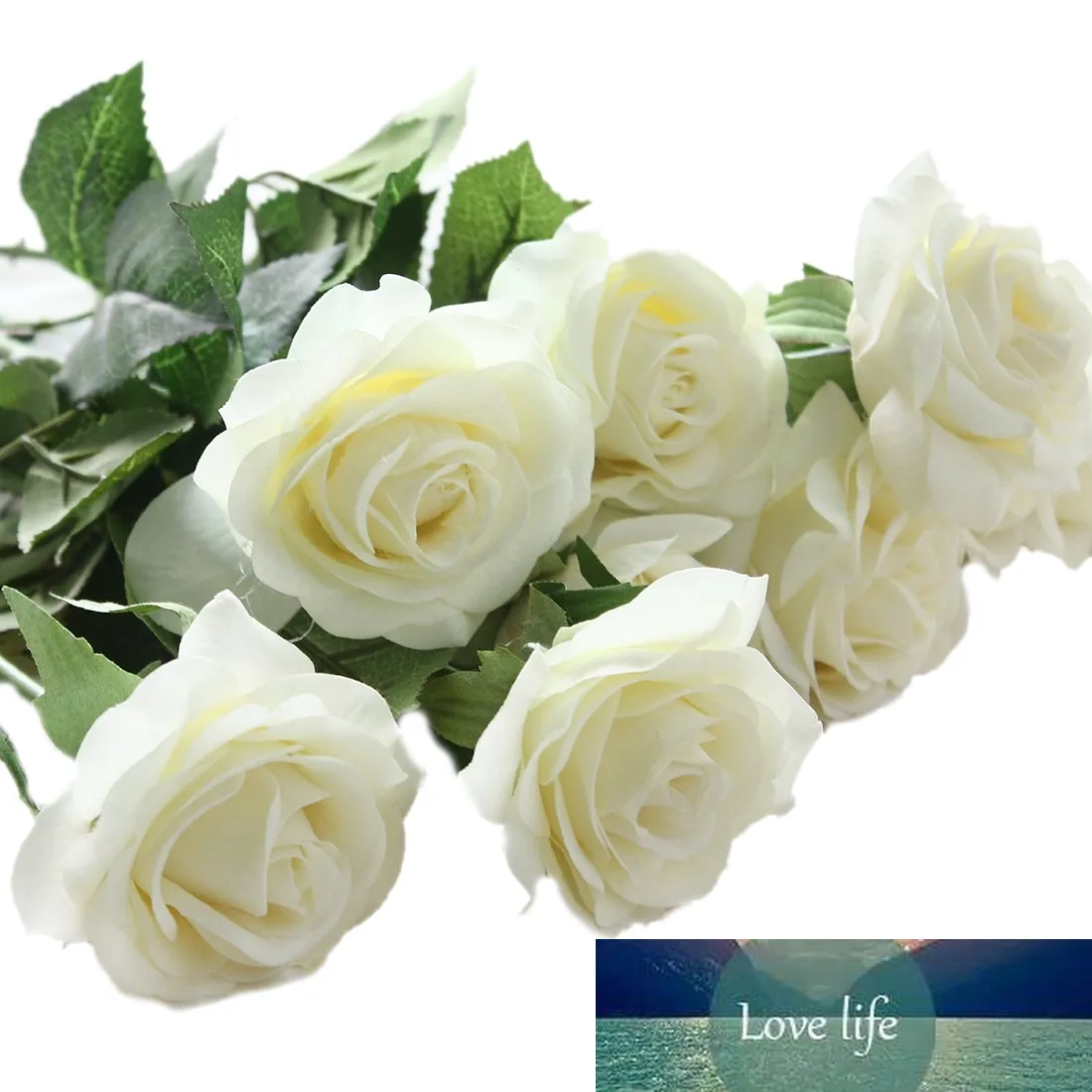 10 ADET Lateks Gerçek Dokunmatik Gül Dekor Gül Yapay Çiçekler Ipek Çiçekler Çiçek Düğün Buket Ev Partisi Tasarım Çiçekler Beyaz