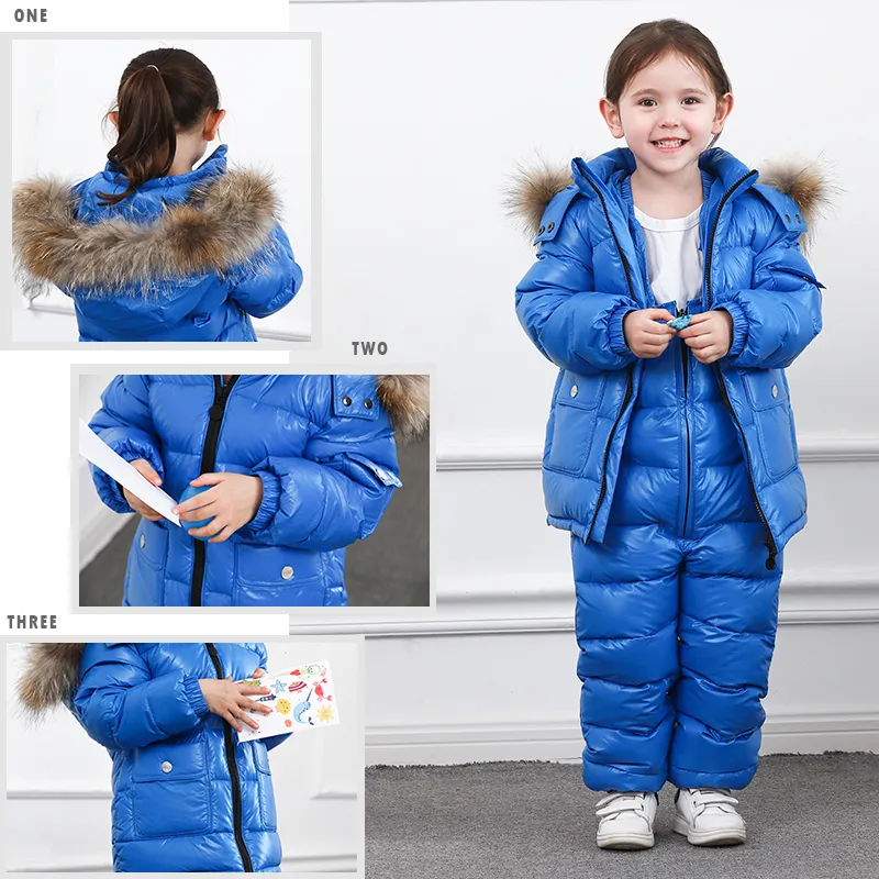 Nouveau Style Enfants Doudoune Bébé Hiver Vêtements De Ski Garçons Et Filles Infantile Veste D'hiver Bébé Garçon Parka Neige Ensemble Chaud LJ200828