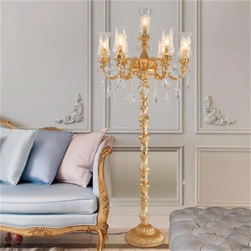 European-style crystal floor lamps luxury atmosphere villa hall floor lights hotel aisle bedroom decorative Floor lighting