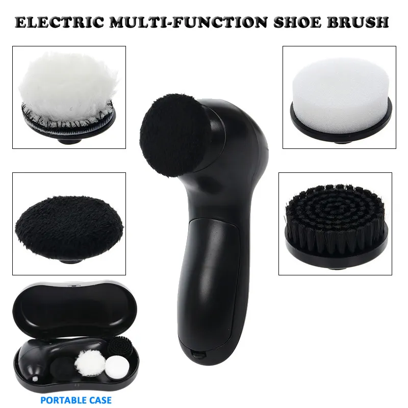 Alta calidad portátil 3-en-1 Cepillo eléctrico para zapatos Sofá Asiento de coche Zapatos de cuero Limpieza y mantenimiento Brillo para viajes 201021