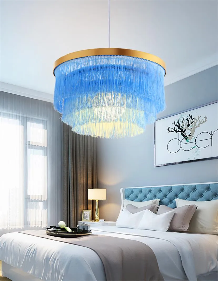 Creatieve Nordic Moderne Kroonluchter Lichten Woonkamer Slaapkamer Eenvoudige persoonlijkheid Kleur Ronde Kwast Hanglampen Villa Eetkamerverlichting