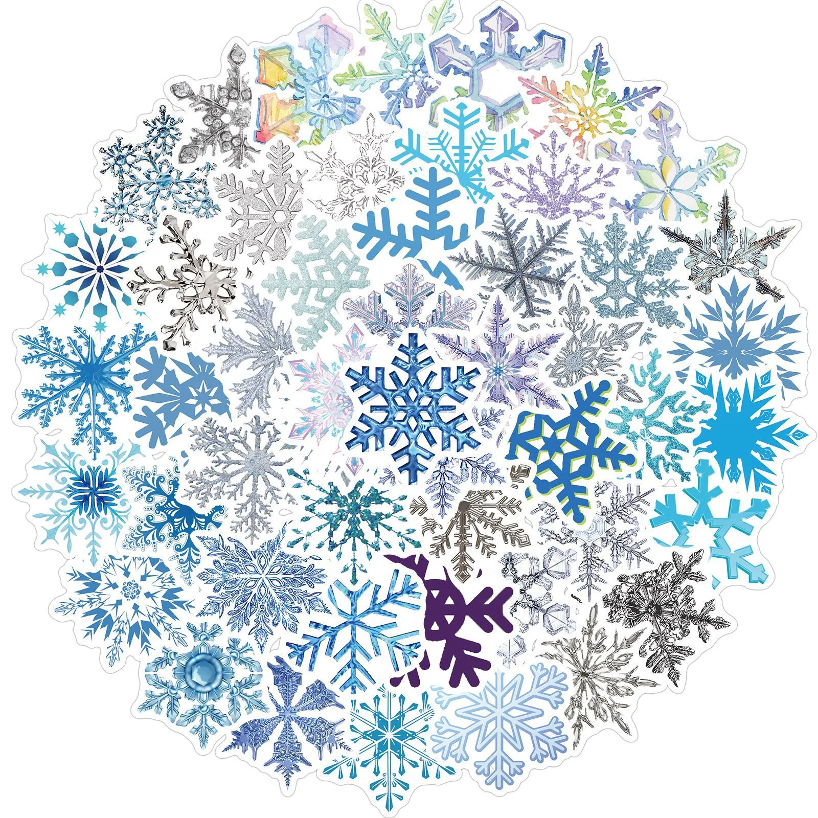 50pcs Snowflake Drifrics Decoration Classes Cartoon Cartoons Notebook Cup Cup Sticker لا تكرار ملصقات الأمتعة ملصقات الرسوم المتحركة