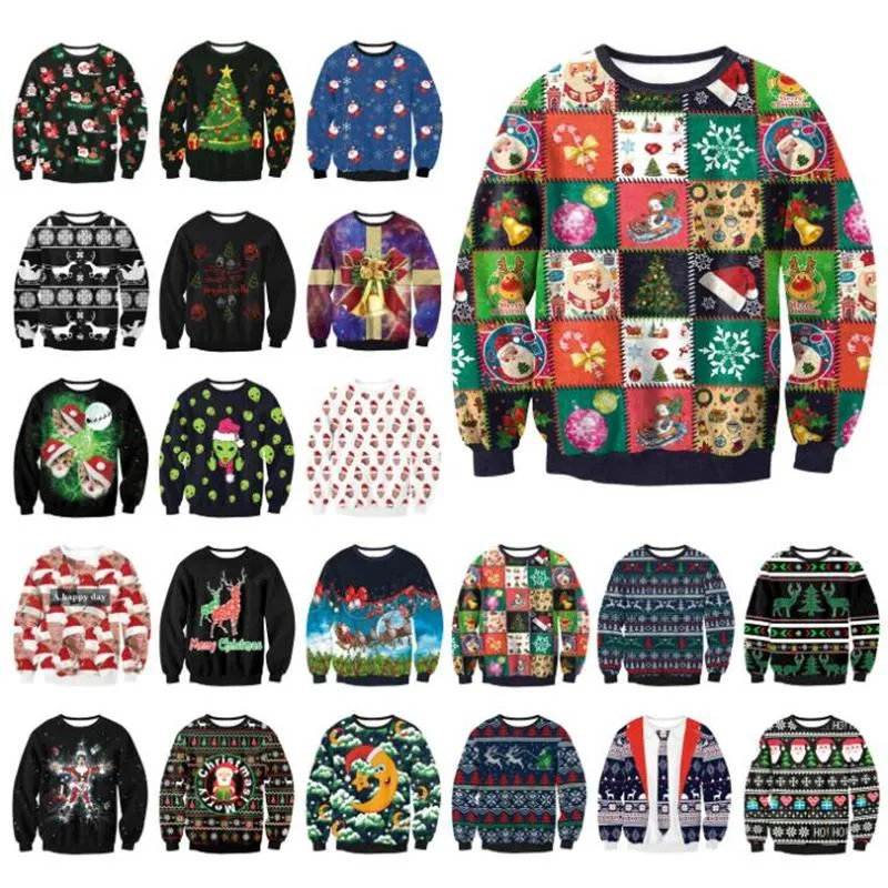 2020 hässliche Weihnachten Pullover Pullover Pullover Jumper Tops Männer Frauen Herbst Winter Kleidung 3D Lustige Gedruckt Hoodies Sweatshirts