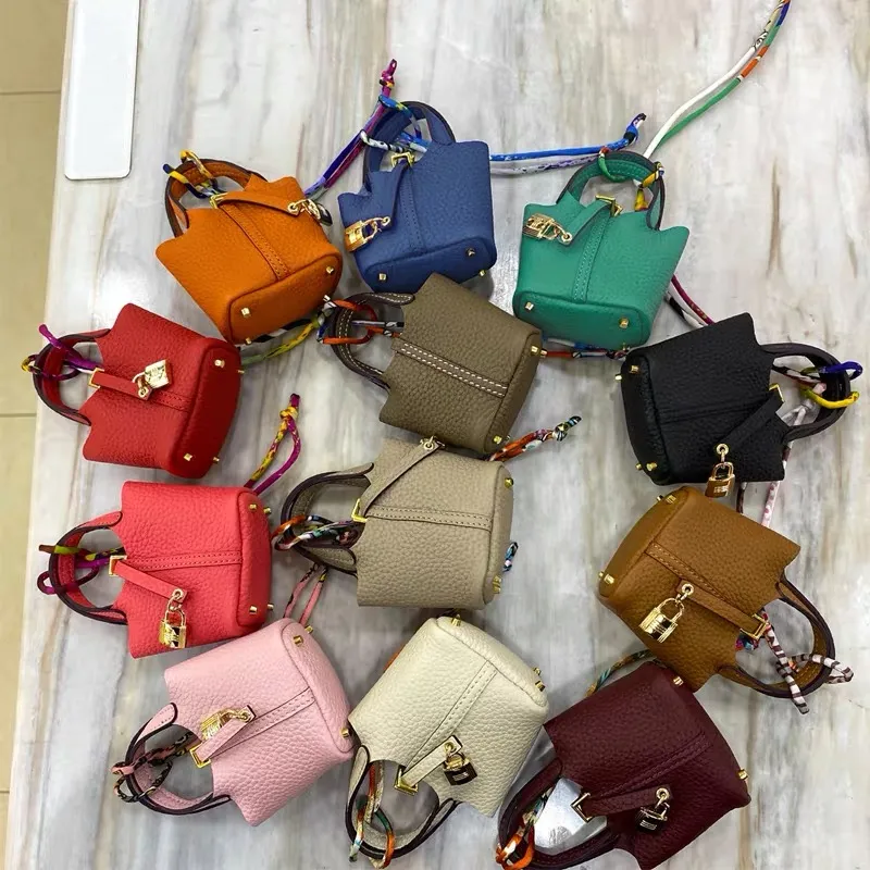 Designer sacos acessórios chaveiro mini totes crianças bolsa bolsa menina cabide chaveiro caso de luxo caso gancho fone de ouvido saco de embreagem chaves anel senhora bolsa de ombro dicky