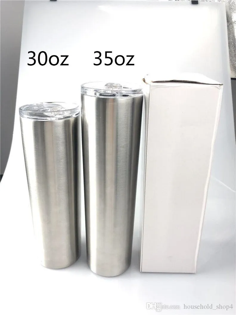 35oz Sıska Tumbler Konik Tumbler Çift Duvarlı Paslanmaz Çelik Vakum Yalıtımlı İnce Tumbler Kahve Kupa Kapaklı Saman