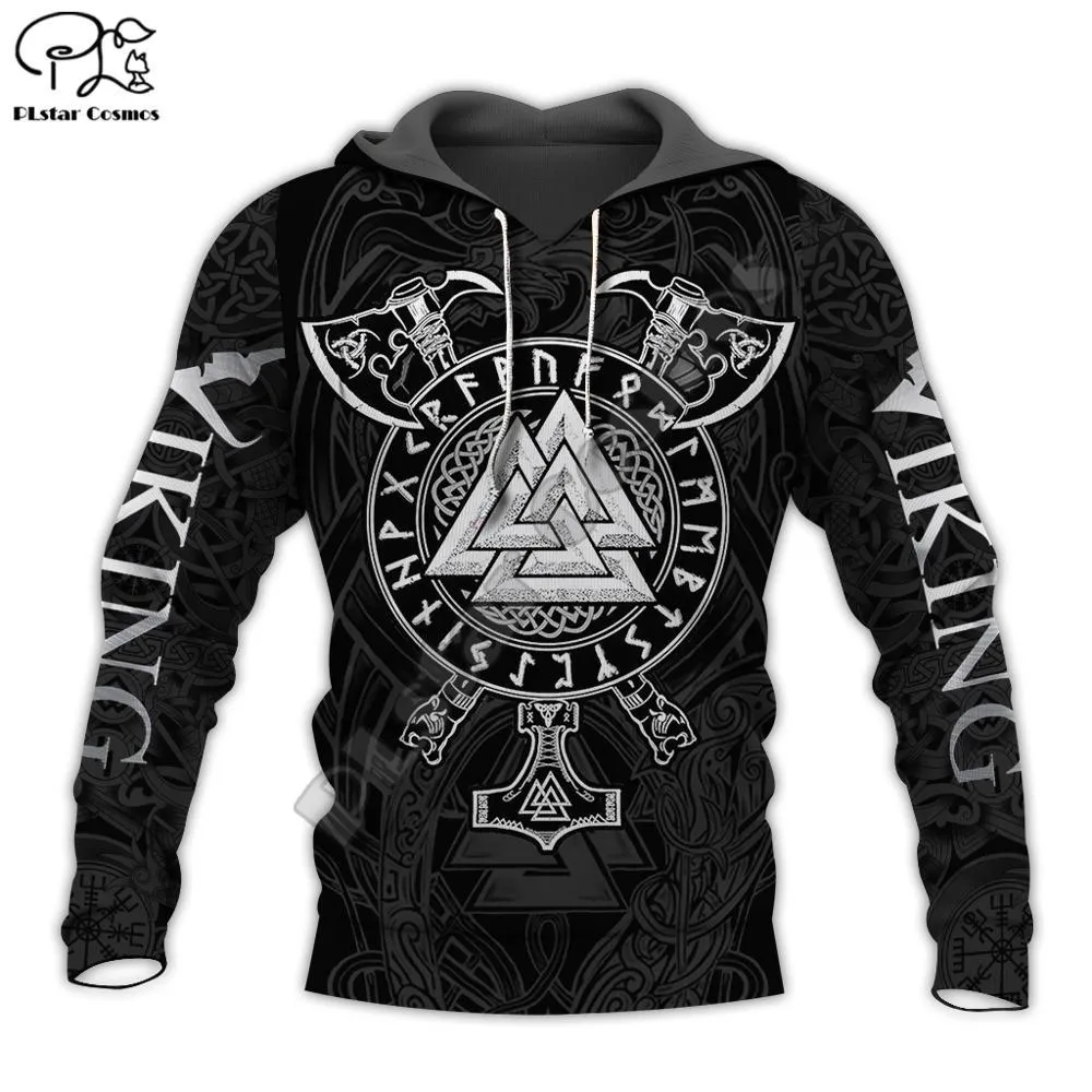 PLstar Cosmos Viking Warrior Tattoo New Fashion Tuta casual 3DfullPrint Zipper/Felpa con cappuccio/Felpa/Giacca/Mens Womens style-6 C1117