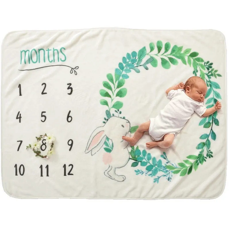 11 stilar Ins Kids Wing Letter Print Blanketter Fotografi Bakgrund Props Infant Swaddling Flower Digital Newborn Baby Wraps 70 * 102cm M3121