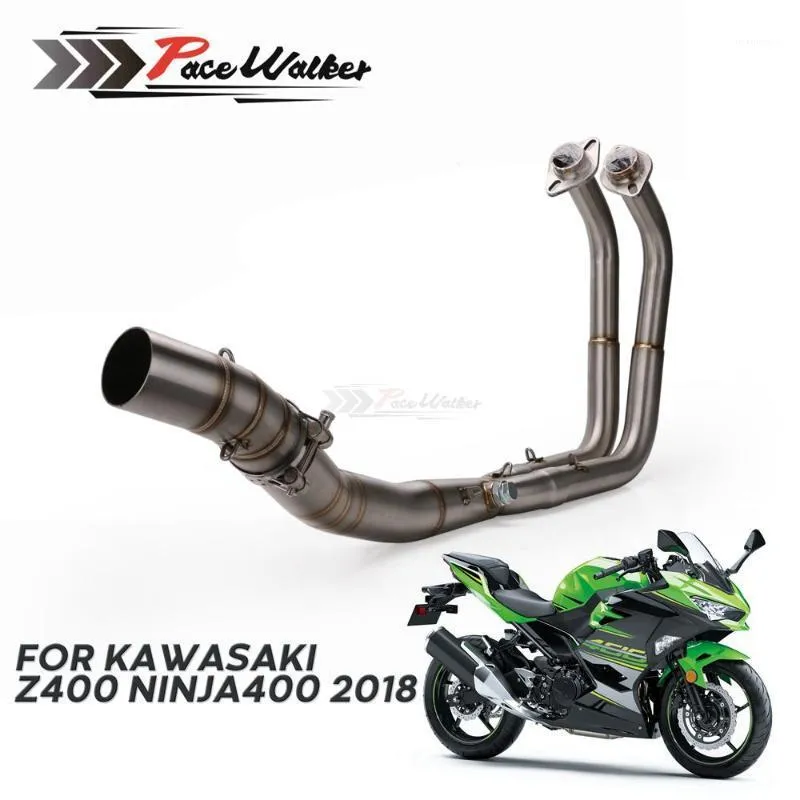 Motorcycle Exhaust Full Systems Header Pipe Front Link Pipe 51mm Slip-on Exhaust For Ninja 400 Z400 2020 20201