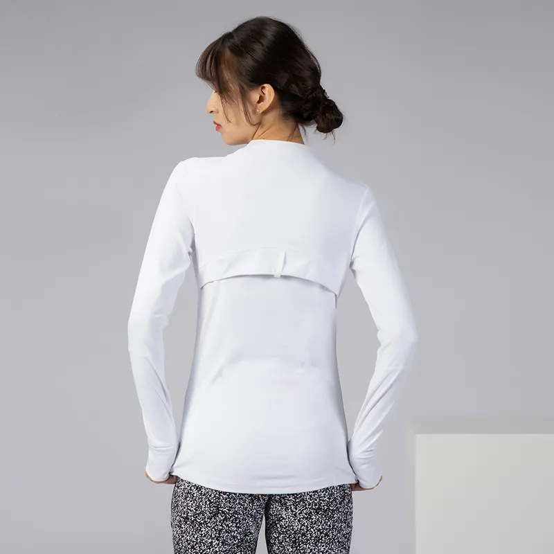 Athletische Sport-Shirts für Damen, langärmelig, Fitness-Mantel, Yoga-Tops mit Daumenlöchern, Gym-Jacke, Workout-Sweatshirts, 276 g