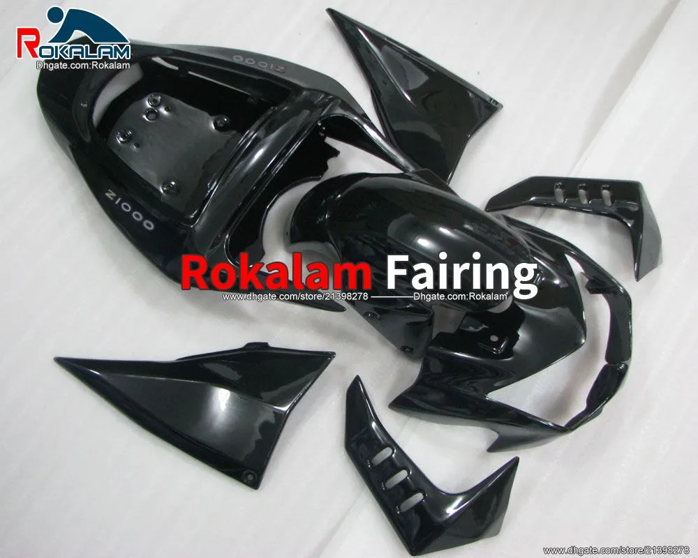 Wróżki Zestaw do Kawasaki Z1000 / Z750 03 04 05 06 Z 1000 2003 2004 2005 2006 2006 Black Aftermarket Motocykl Fairing (Formowanie wtryskowe)