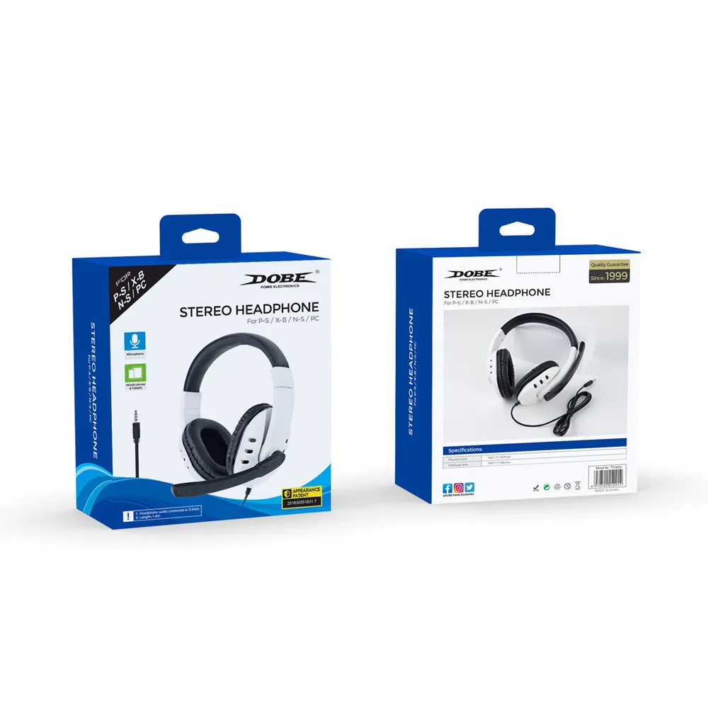 Casque de jeu PS5 Bandeau rétractable Casque antibruit MIC filaire pour PS5 / PS4 / Switch / ONE / 360 / PC avec Retail Box DHL