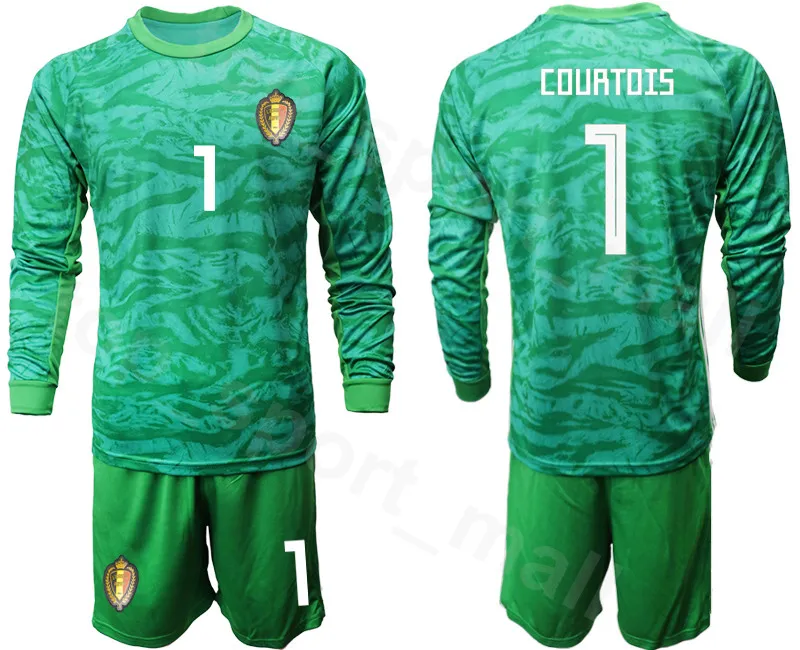 Belgium No1 Courtois Yellow Long Sleeves Goalkeeper Soccer Country Jersey