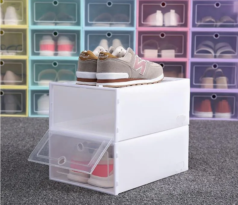 Espesar Caja de zapatos de plástico transparente Caja de almacenamiento de  zapatos a prueba de polvo Cajas de zapatos transparentes con tapa Caja de
