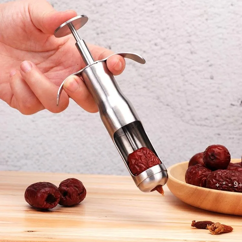304 Stainless Steel Rood Data Jujube Cherry Tool Pitter Olive en Cherry Pitting Fruit Corer Core Remover RRA11473
