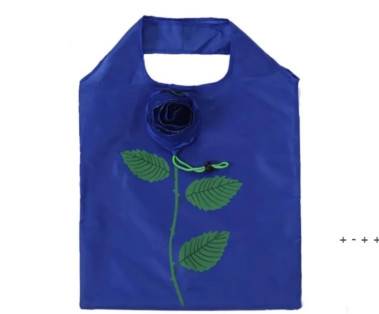 Rose Flower Shape Foldable Storage Bag Handbag Eco Reusable Environmental Shopping Bags Folding Grocery Large Bag RRE12744