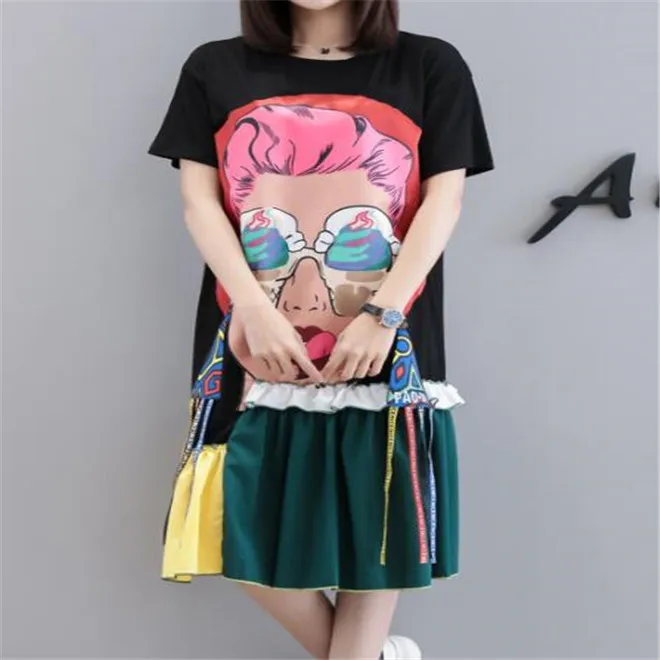 Self Portrait Cotton Loose Big Size Womens Streetwear T Shirt Dress  Comfortable Knee Length Cartoon Design From Gueiyuan1628, $22.12 In Bulk |  DHgate.Com