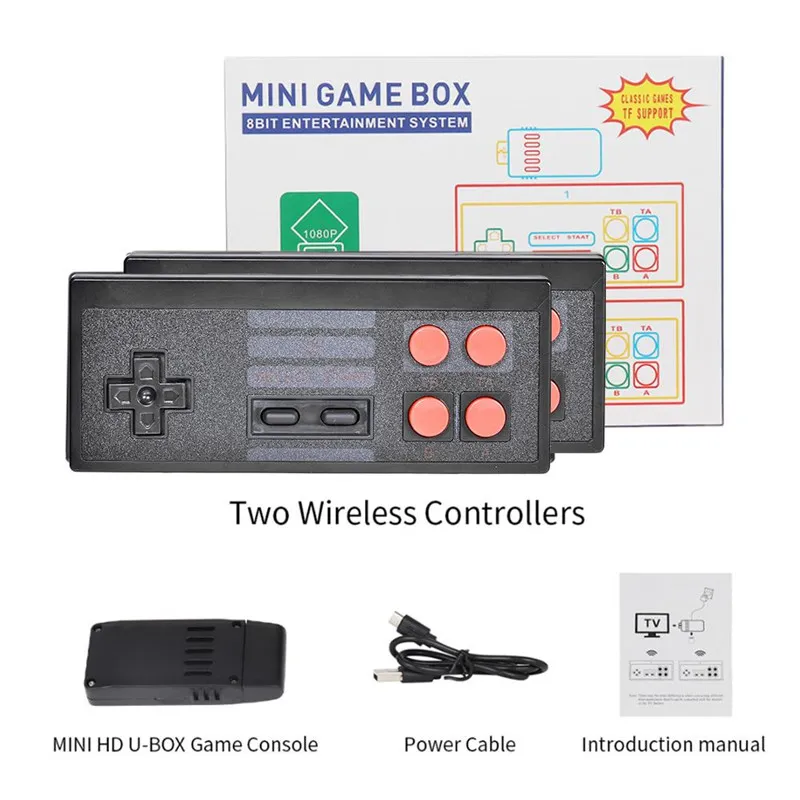 4k video game console hospedeiro nostálgico pode armazenar 821 jogos clássicos de 8 bits mini Mini Retro Controlador Sem Fio TV saída DUAL DHL