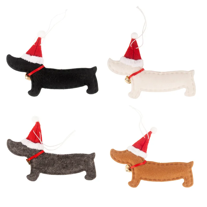 Christmas Tree Hanging Ornaments Creative Dachshund Dog Shaped Pendants New Year Holiday Party Decorations Supplies JK2011PH