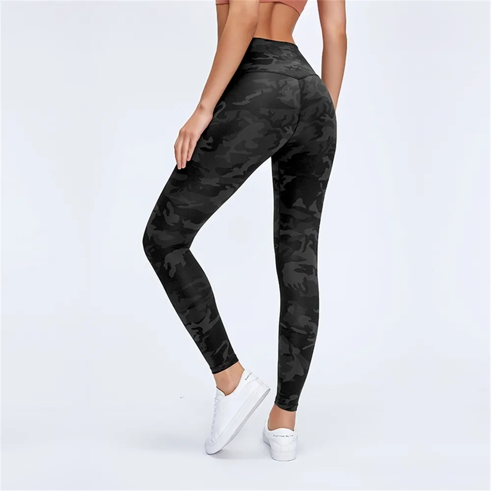 Super zacht naakt gevoel hoge taille strakke yoga broek vrouwen patroon gym sport leggings squat bewijs fitness legging plus size lj200814