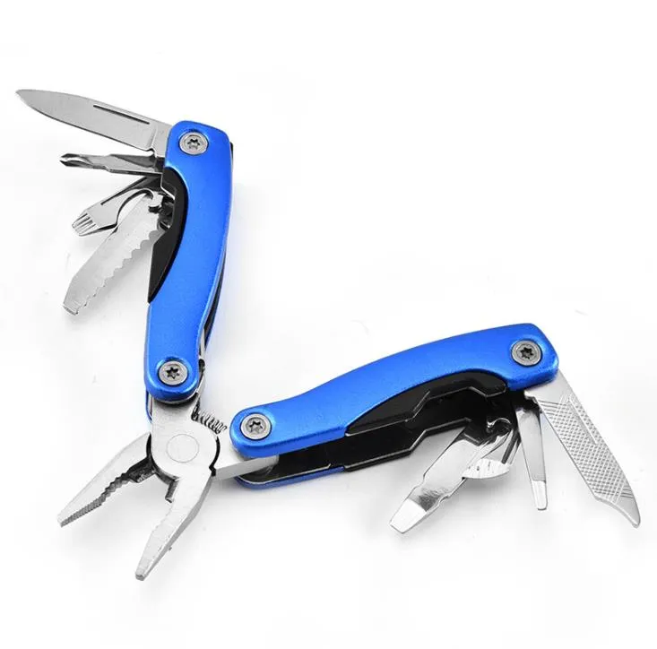 Outdoor Multitool Tänger Serrated Knivkäft Handverktyg + Skruvmejsel + Tång + Kniv Multitool Knivar Set Survival Gear SN3238