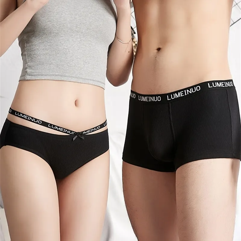 Pareja ropa interior de algodón traje de algodón pareja creativo sexy hot  sabor hombres y mujeres moda marca pareja shorts ropa interior