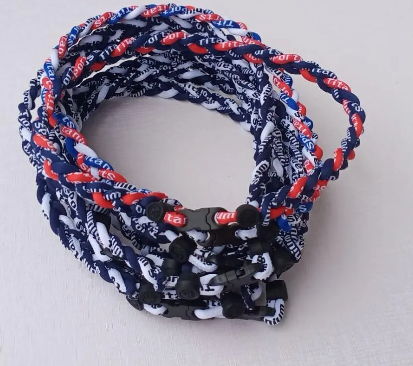 Purple Gray Titanium Sport Necklace - Tornado 3 Rope Braid For Baseball & Softball Players