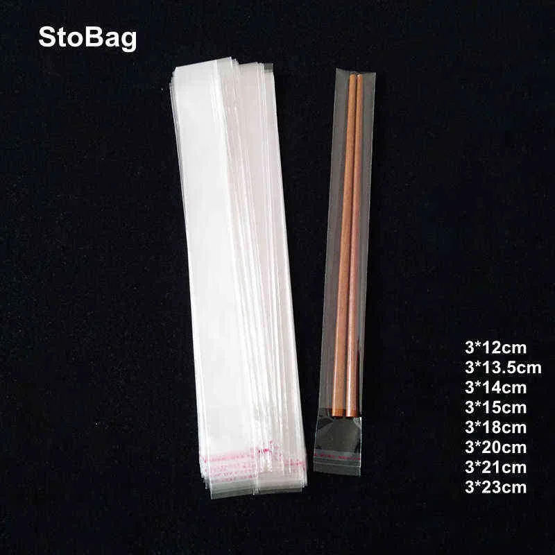 StoBag 5000pcs 3cm de large clair transparent adhésif petits sacs en plastique bonbons bijoux cadeau emballage petit stylo emballage mariage H1231
