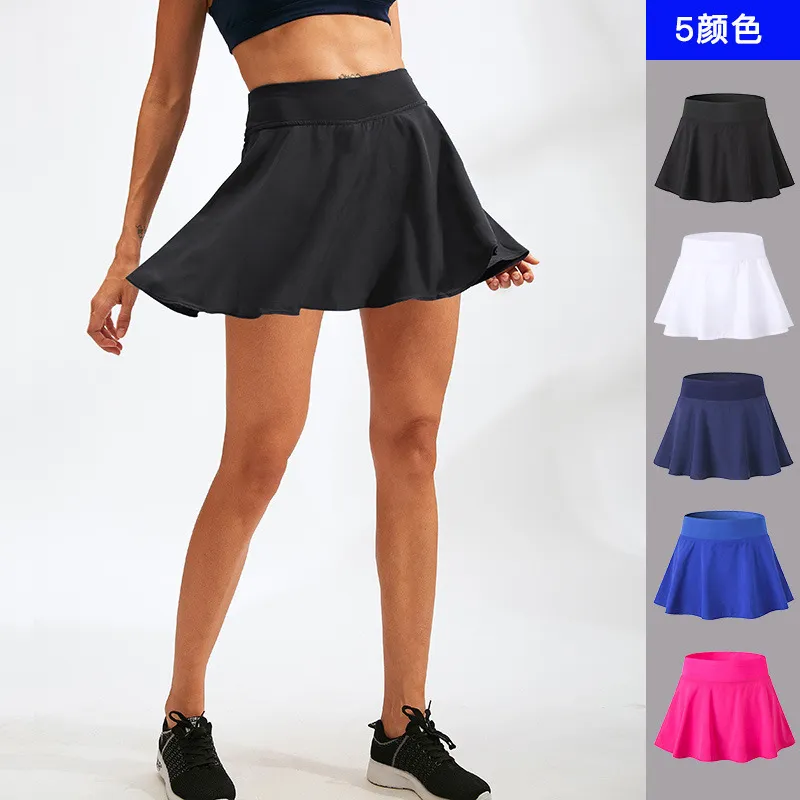 Skirts Gym Clothes lululem Women Sports Quick Drying Yoga Tennis Dance Training Skirt Anti Light Fitness Running Lined Short Skirts Pants