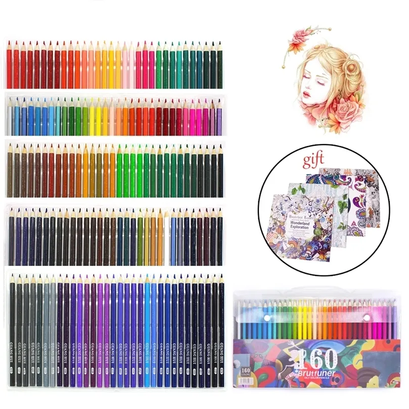 Professional Colored Pencils Drawing 160 Colored Wooden Pencils for Drawing Set Sketch Art for Children Simple Pencil For School 2