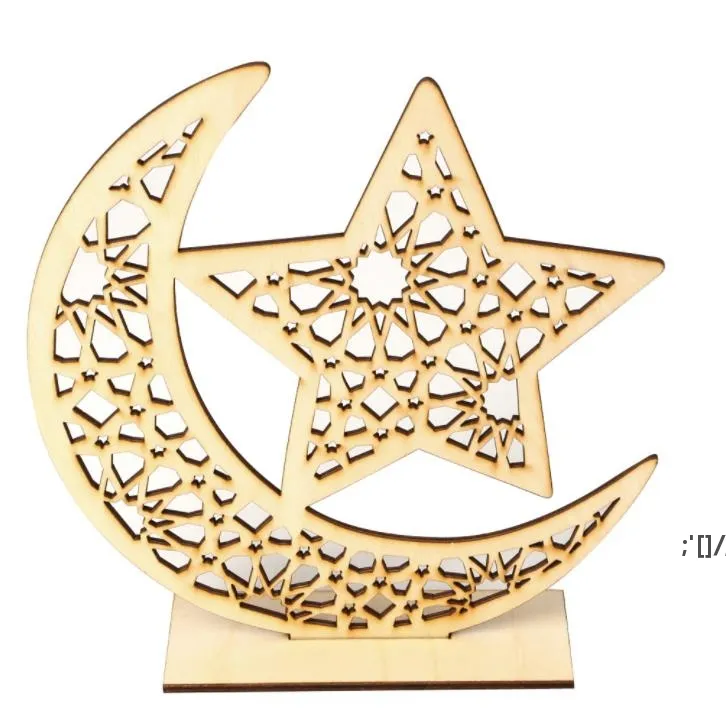 Ramadan Holzdekor Islamischer Muslim EID MUBARAK Home Ornament DIY Hohlmond Stern Schaf Party Dekoration Festival Event Gunst RRA11621