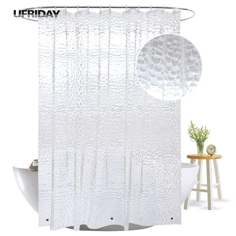 Ufriday 3d водяной кубик душевая занавеска с магнитами водонепроницаемая плесень, устойчивый для ванной комнаты.
