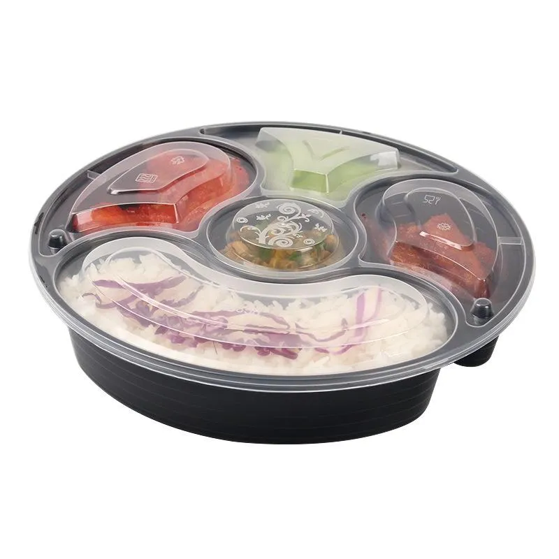 Free Shipment Food grade hot selling 5 compartment PP material food container high quality bento box for wholesale DH8856