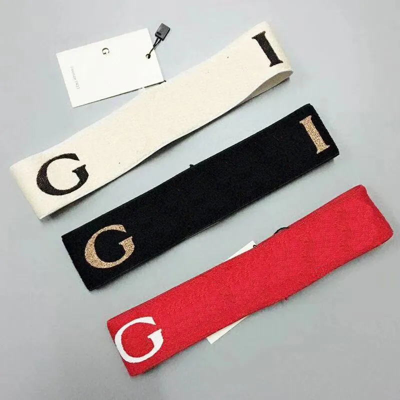 Mulheres GG Headbands Luxurys Designers Vermelho Preto Branco Marca Letra Stripe Elastic Headband Homens Esporte Faixas de Cabelo Retro Turban Headwraps para Acessórios de Chapéu