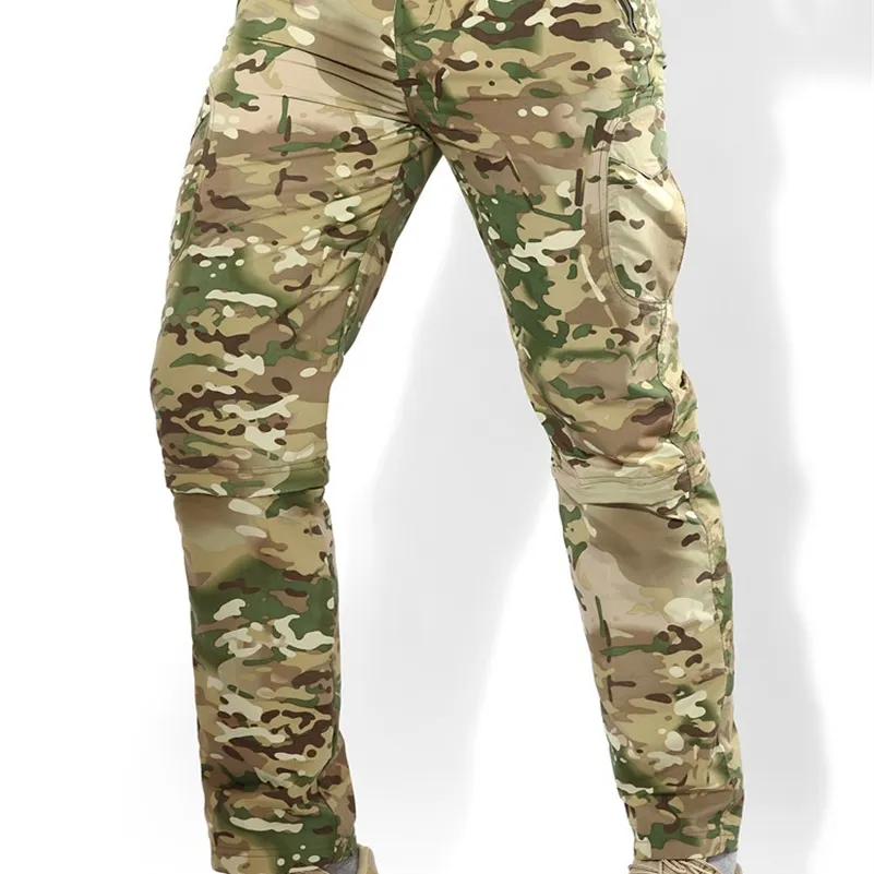Açık Hızlı Kuruyan Taktik Ordu Ayrılabilir Pantolon Erkekler Nefes Askeri Pantolon Kamuflaj Çıkarılabilir Bacak Parçaları Adam Pantolon 201110