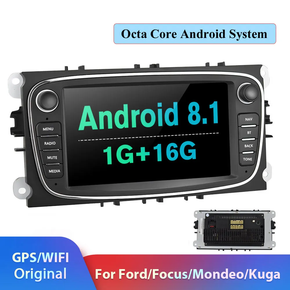 Bilradio 2 DIN Android 8.1 Multimedia Player GPS AutorAdio 2din för FORD / FOCUS II / MONDEO MK4 / S-MAX / GALAXY / C-MAX /