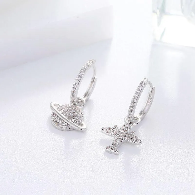 Hoop & Huggie Tiny Trendy Zircon Cute Plane Earrings Small CZ Crystal For Women Fashion Jewelry 20211