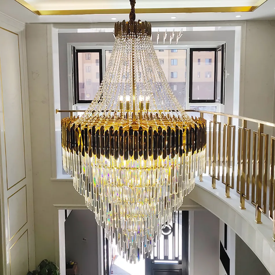 الإضاءة الفاخرة للثريا الكريستالية الحديثة عالي الجودة بريق الذهب دي كريستال لغرفة المعيشة غرفة نوم LED
