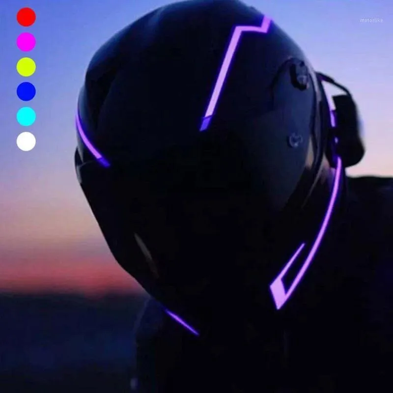 Caschi da moto 2021 Striscia luminosa per casco LED Decorazione fai da te Modifica riflettente per la sicurezza della moto1