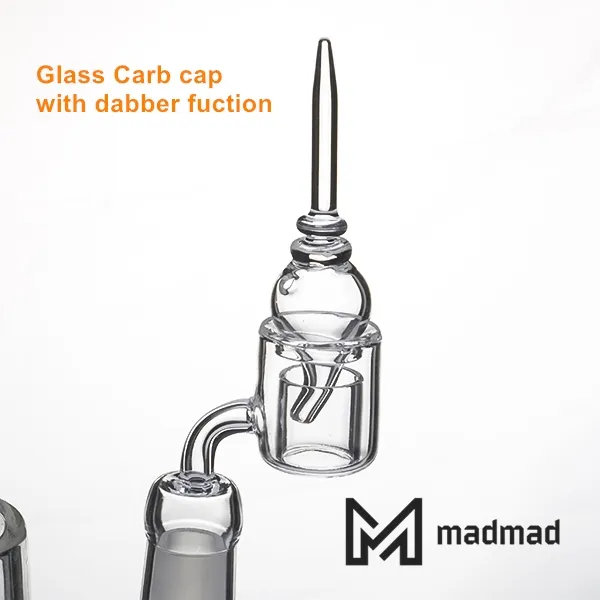 Clear Glass Carb Cap with Dabber D=23.5mm for Quartz Banger Nail Accessories for Bong Smoking Oil Wax Rig